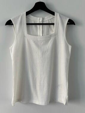 Anthropologie - White Sleeveless Top XS